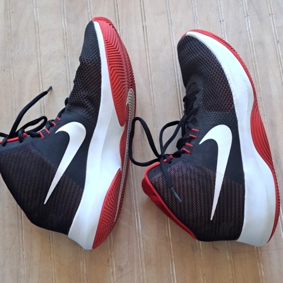 Nike Air Precision NBK Basketball Sport Tennis Shoes size 8 Blk University Red - Picture 8 of 12